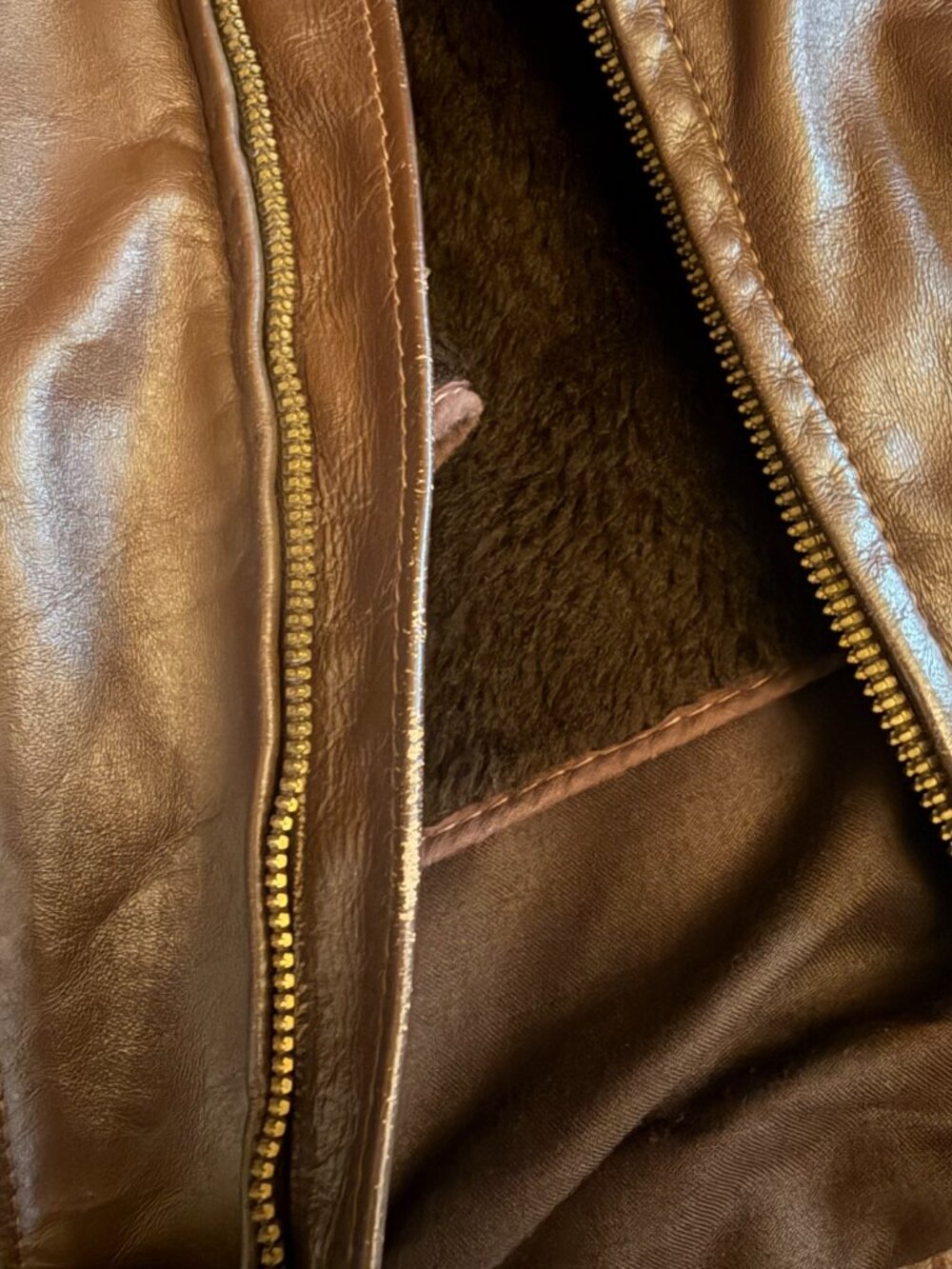 Vintage 70s/80s Brooks Leather Sportswear Cafe Racer Jacket w/ Faux Fur Liner - Picture 12 of 12